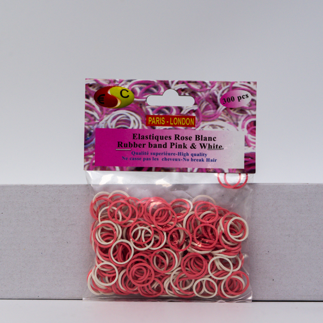 Paris-london Elastiques 300pcs #  Pink Et Blanche