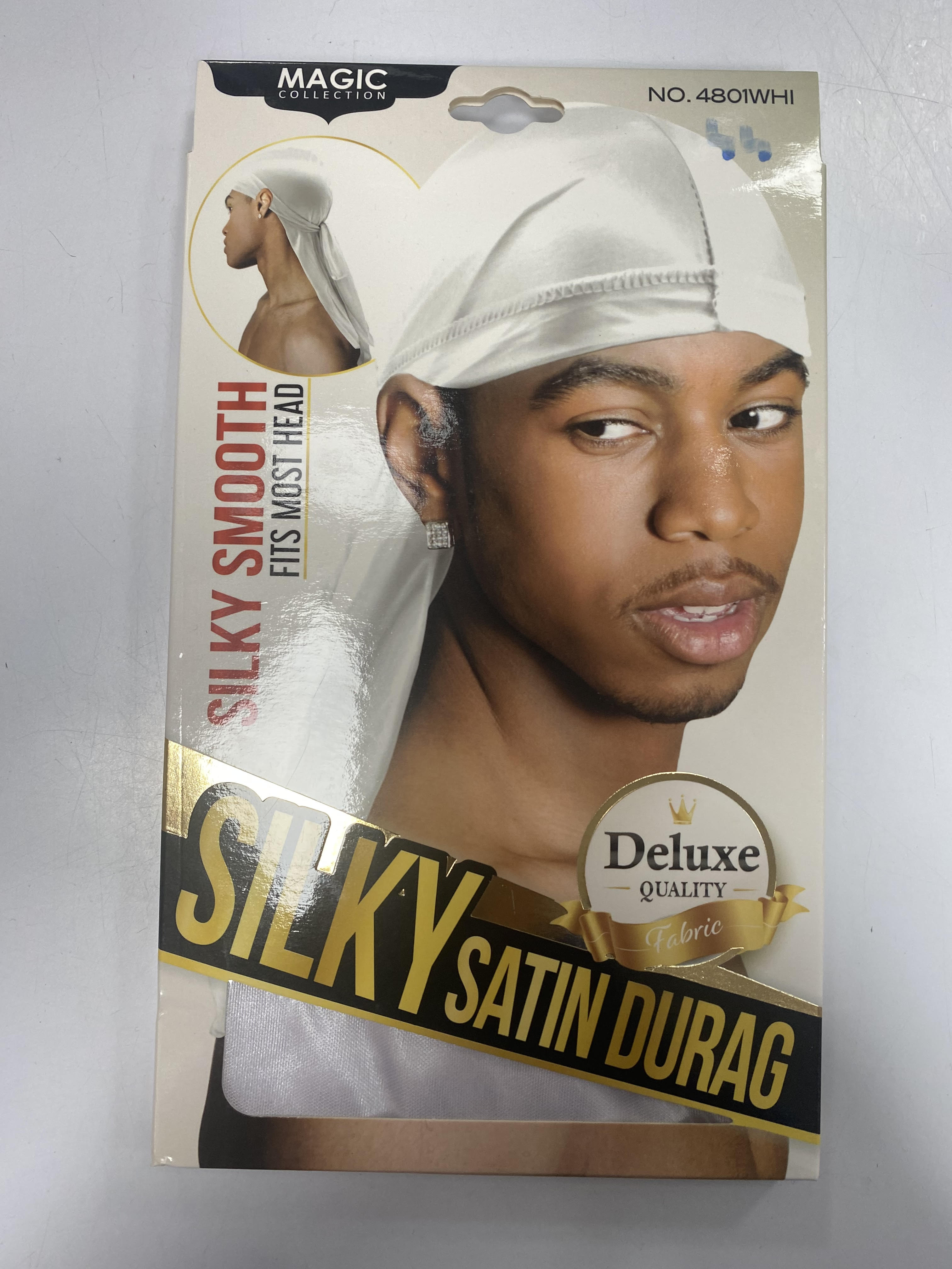 4801WHI magic durag satin blanc