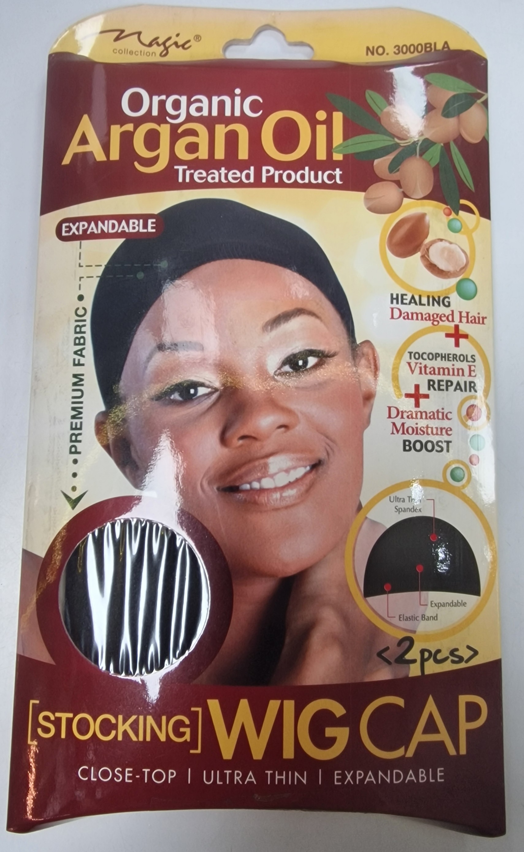 3000BLA magic wigcap argan oil 2pcs