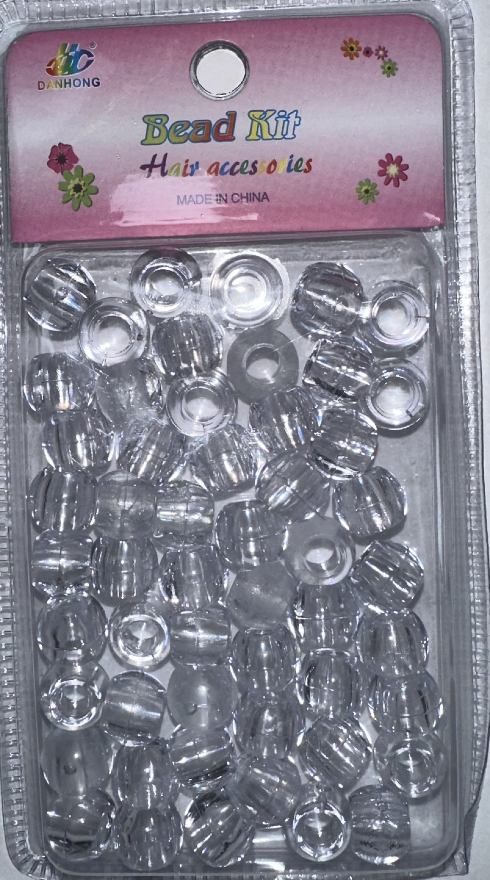 Perles rondes transparents moyen