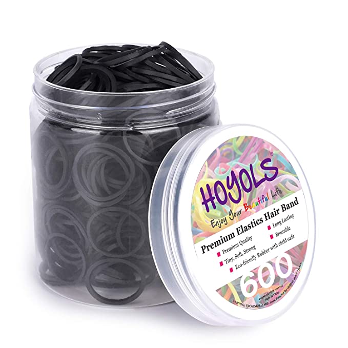 Hair elastics color small mixed black & brown hs04