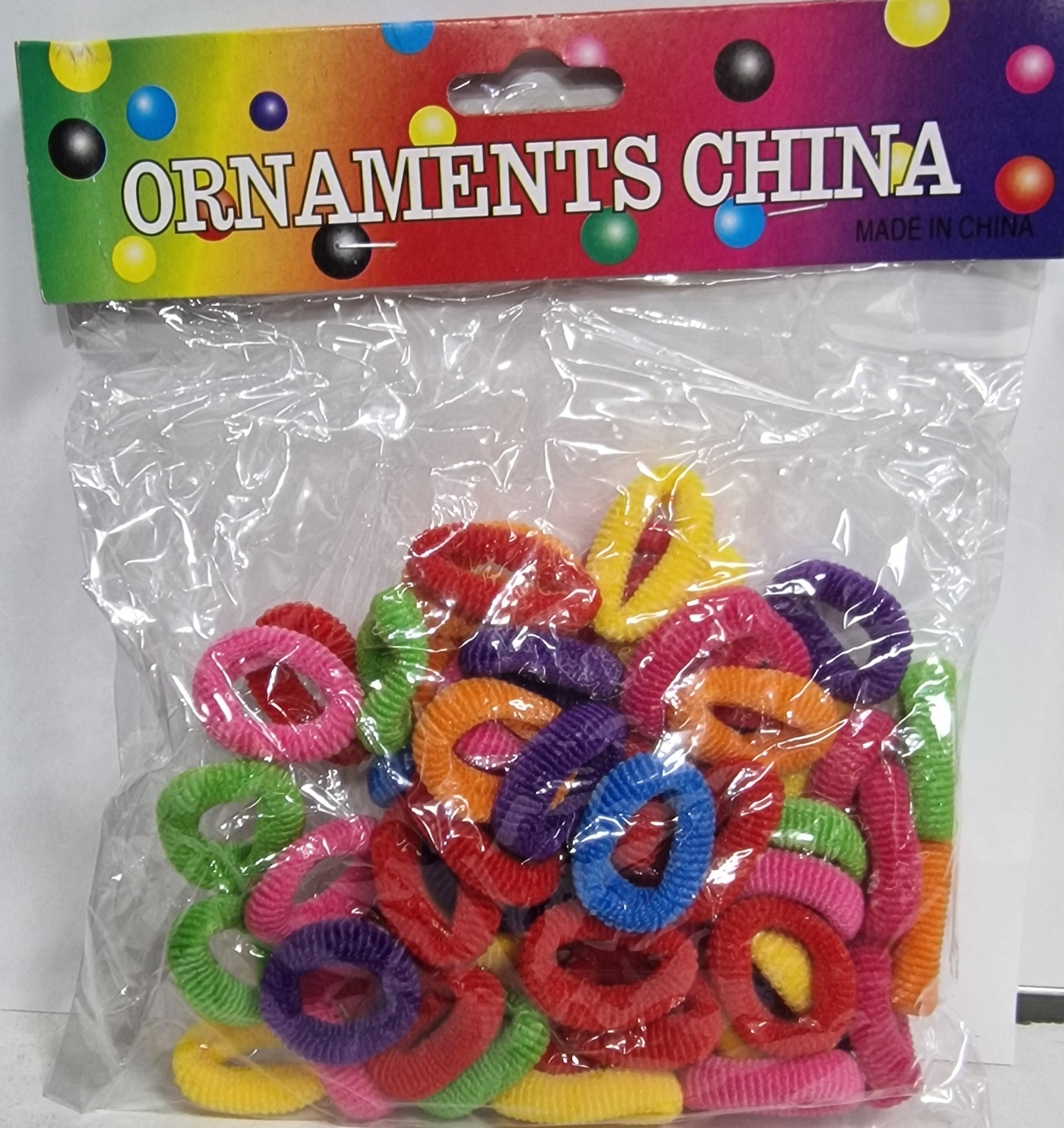 Ornaments China Chouchous Enfants # Foncee Violet, Rouge, Jaune, Vert