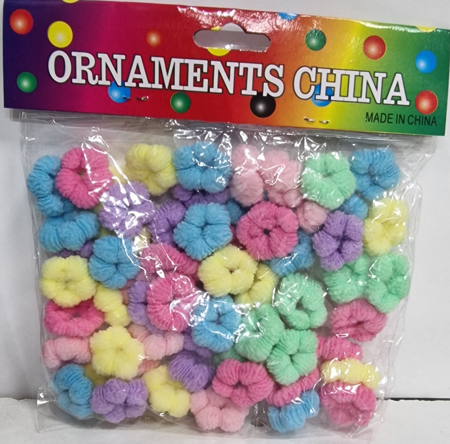 Onaments China Chouchous Enfants # Petite Clair Blue, Jaune, Pink, Vert
