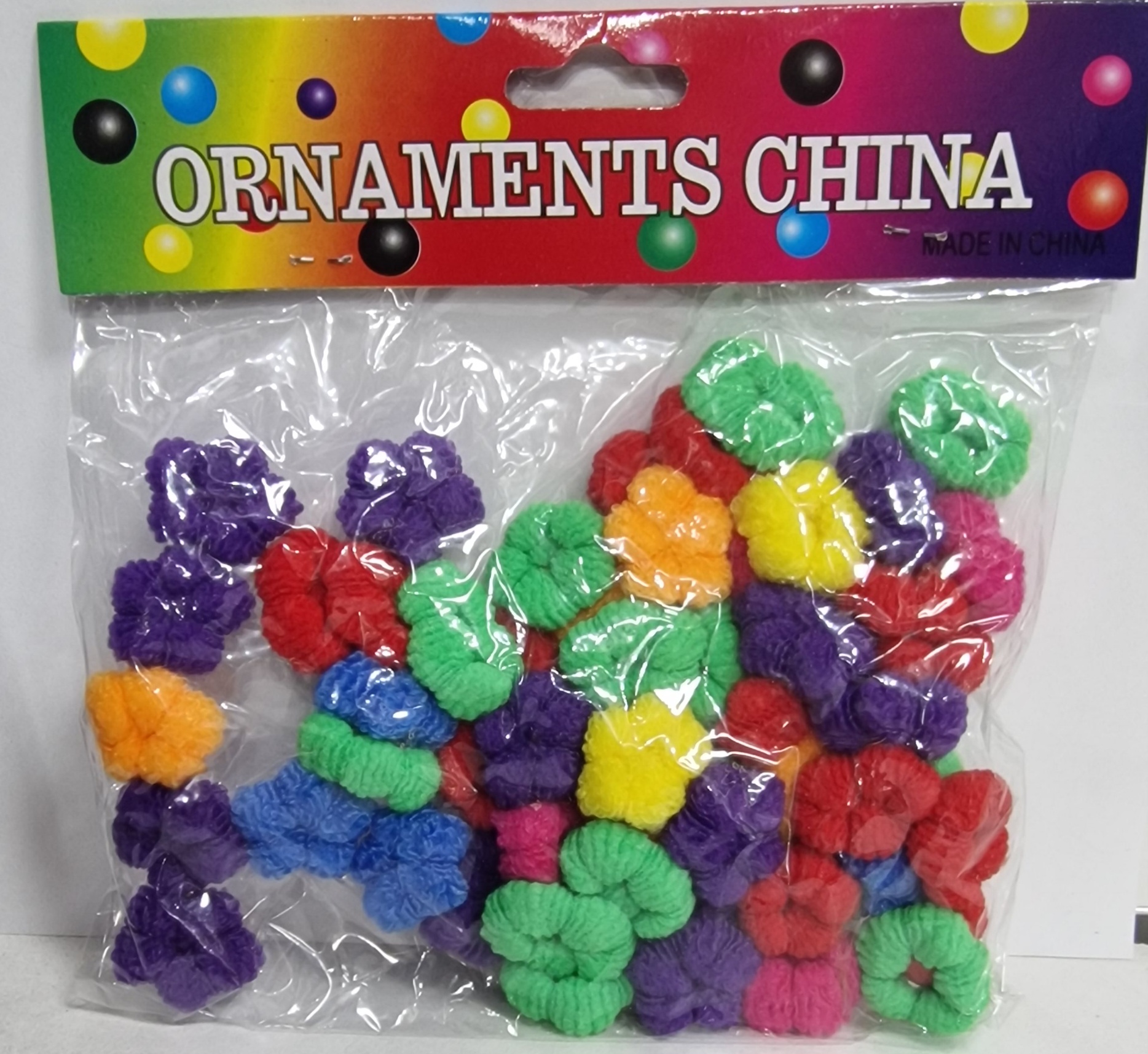Ornaments China Chouchous Enfants # Petite Foncee Violet, Rouge, Vert, Bleu