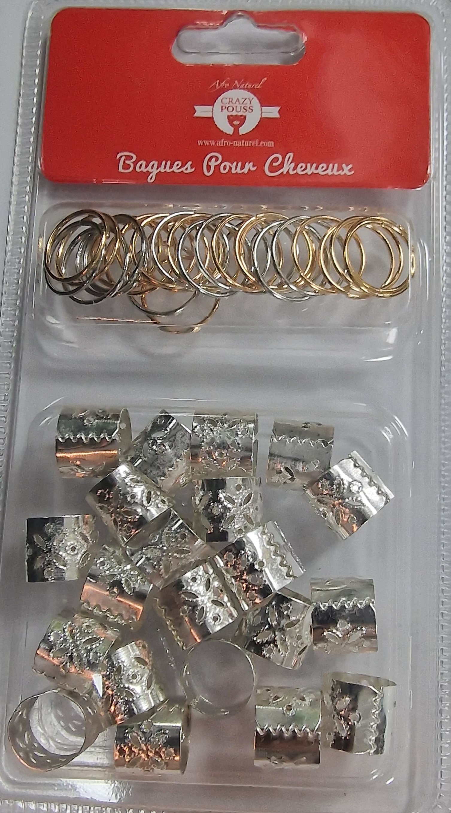 Bagues avec anneaux pour cheveux argent 02