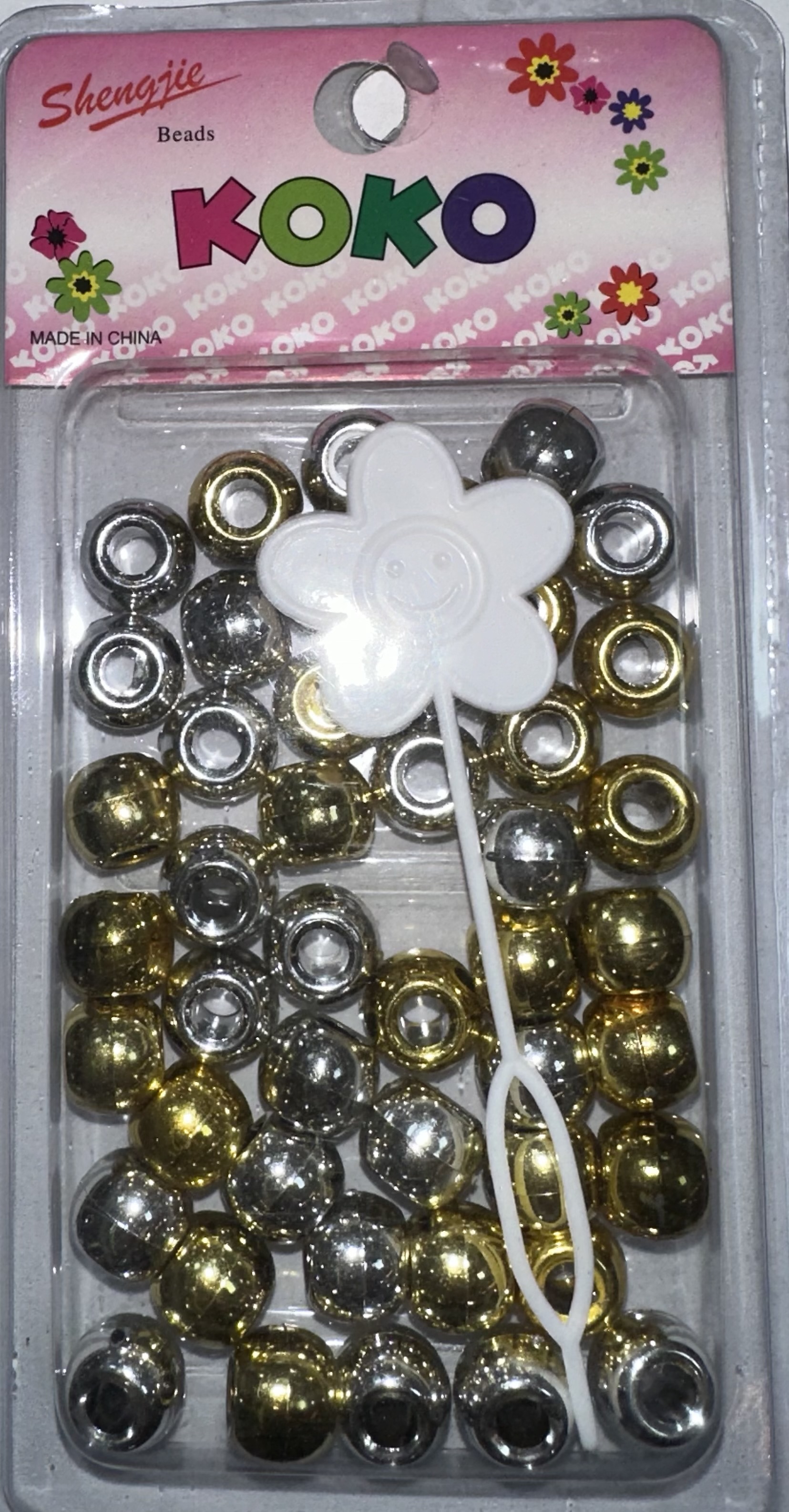 Perles rondes argent doree