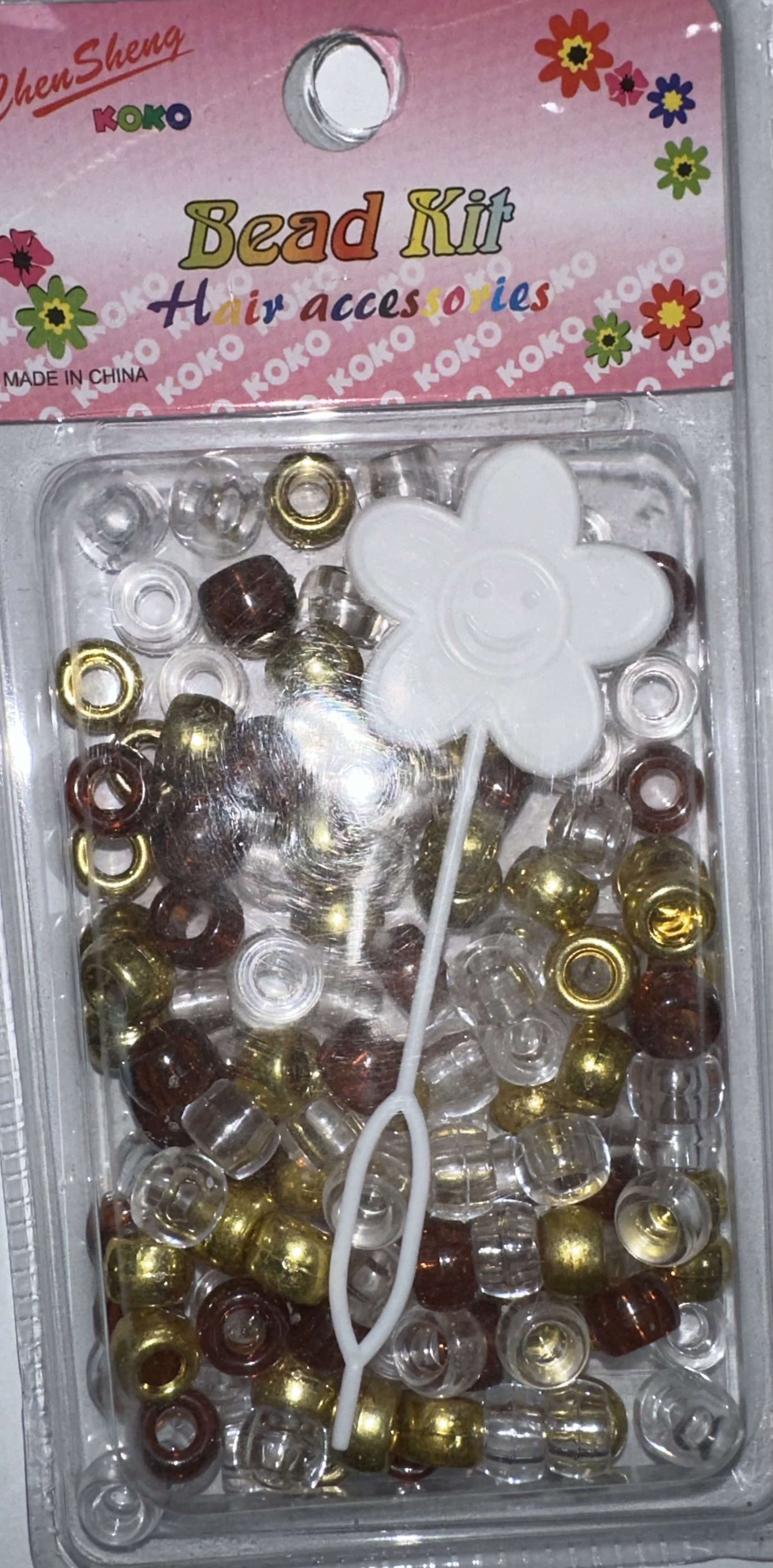 Perles ronde marron doree transparents petite