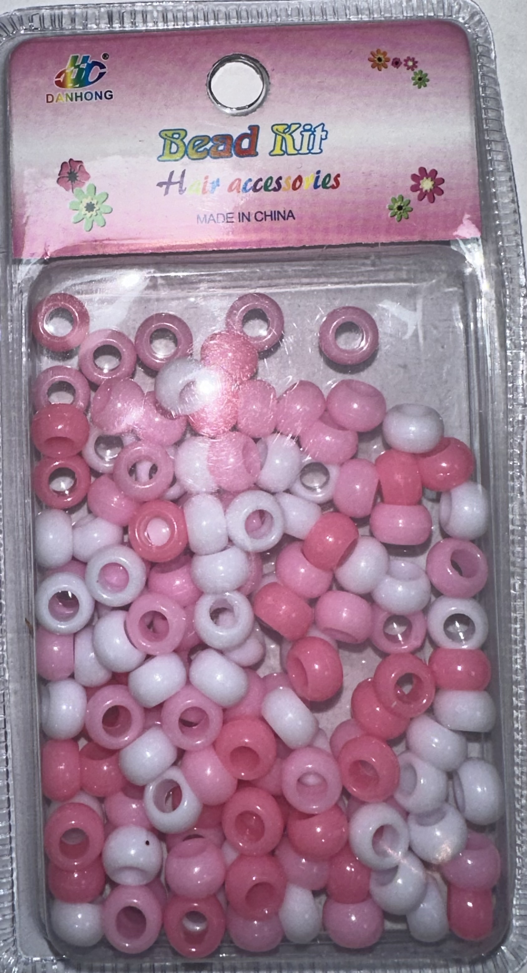 Perles rondes rose blanche petite