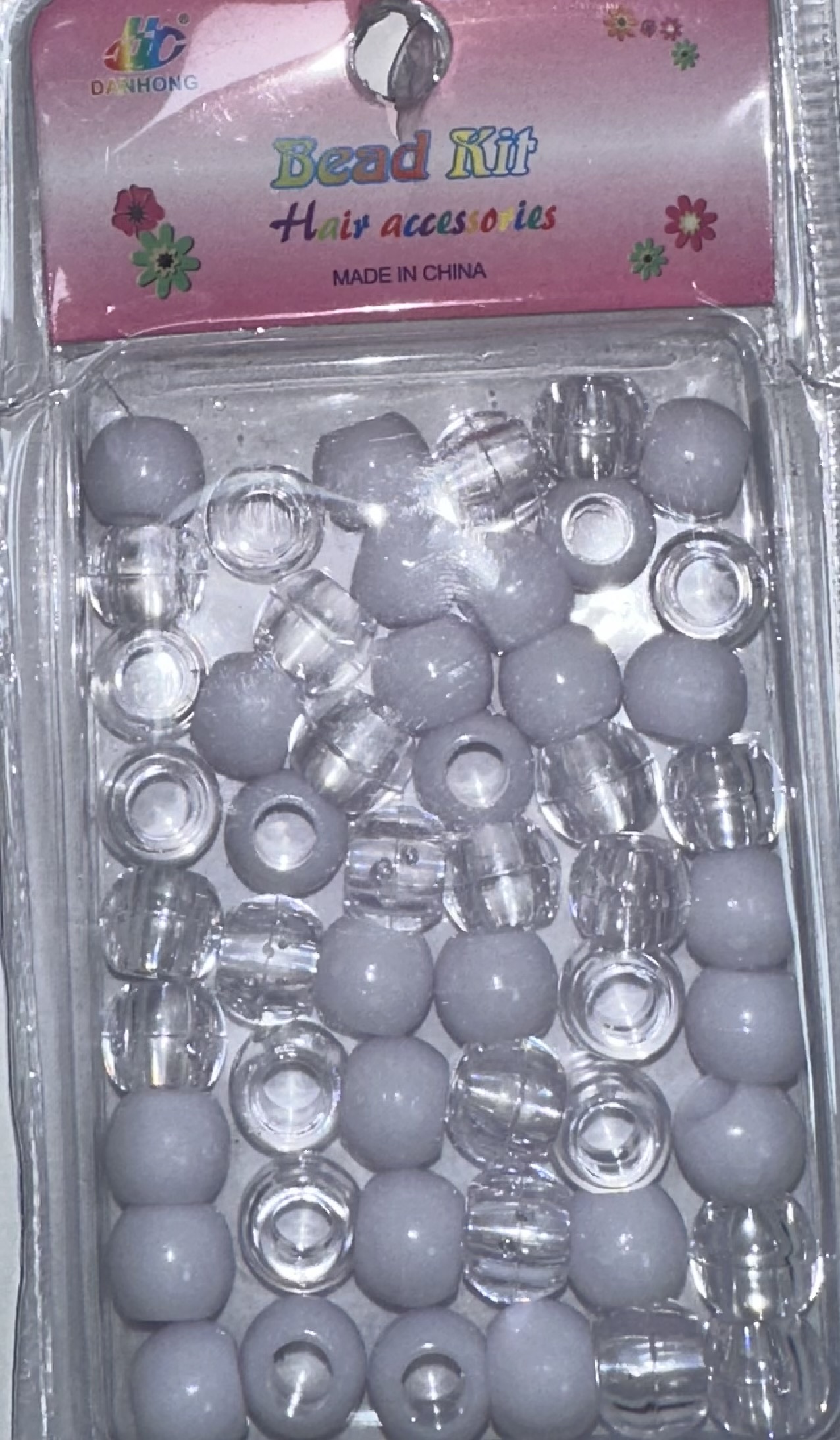 Perles rondes transparents blanche
