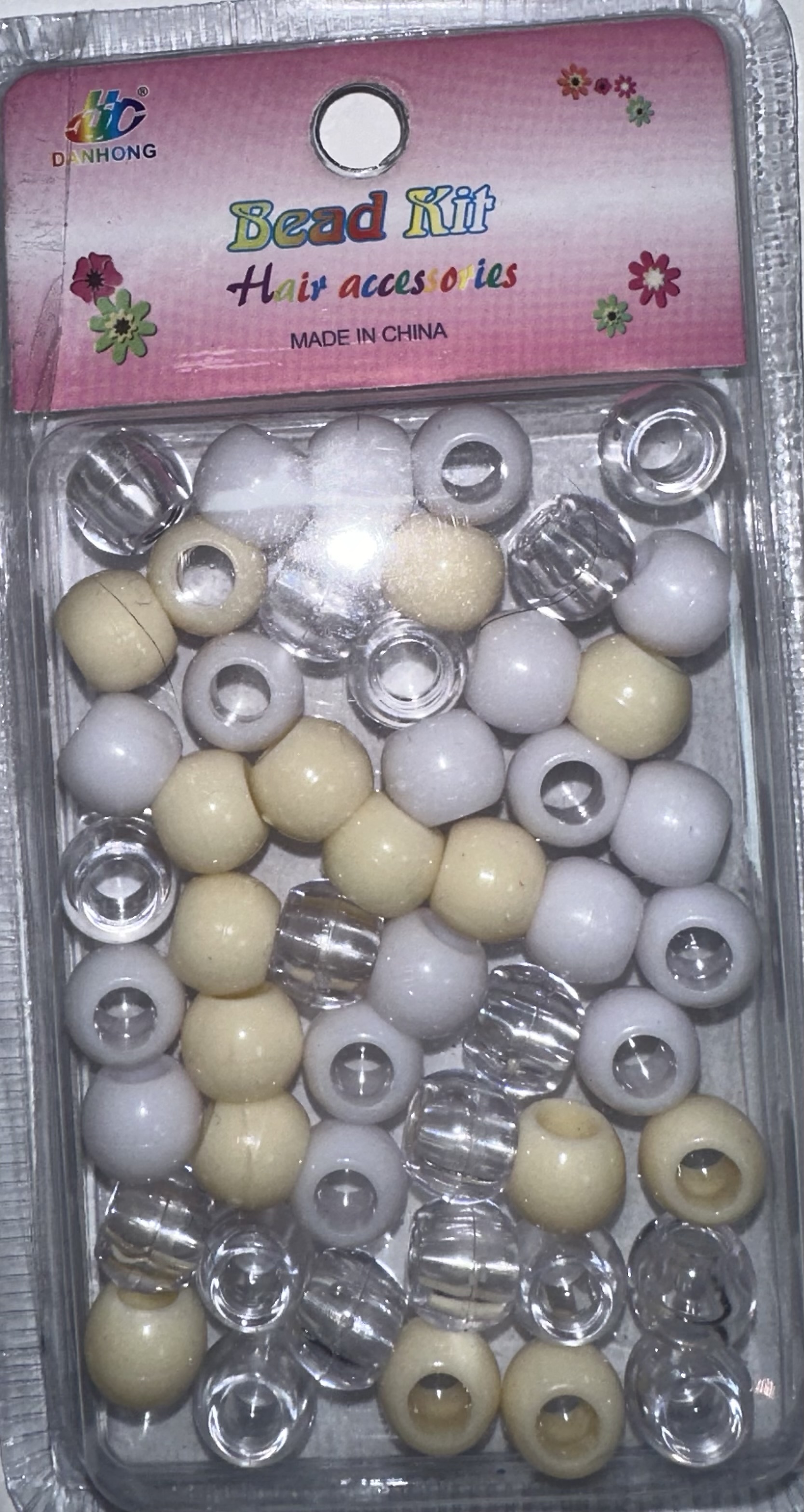 Perles rondes trasparents blanche beige