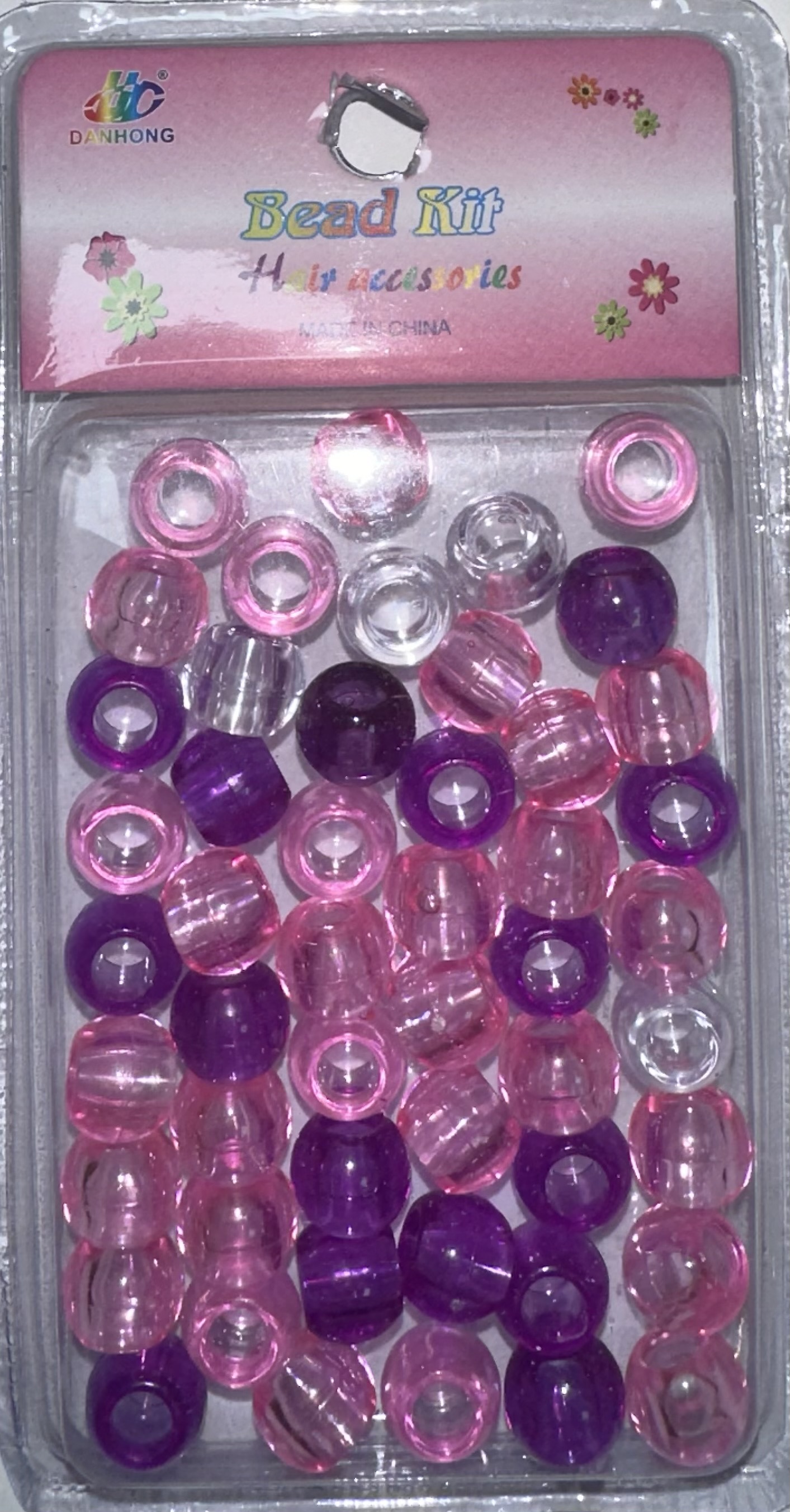 Perles rondes trasparents rose violet