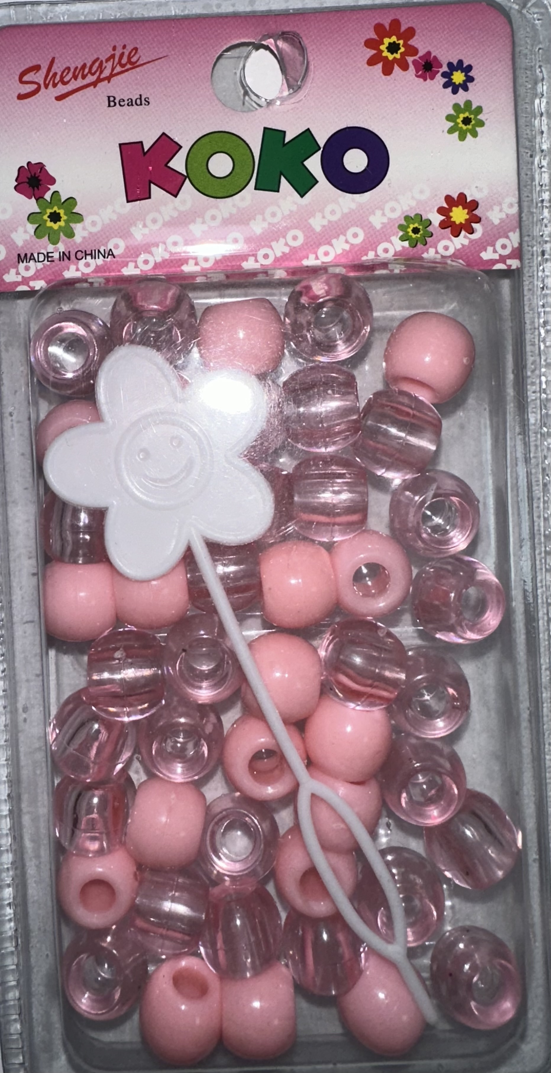 Perles rondes trasparents rose grand