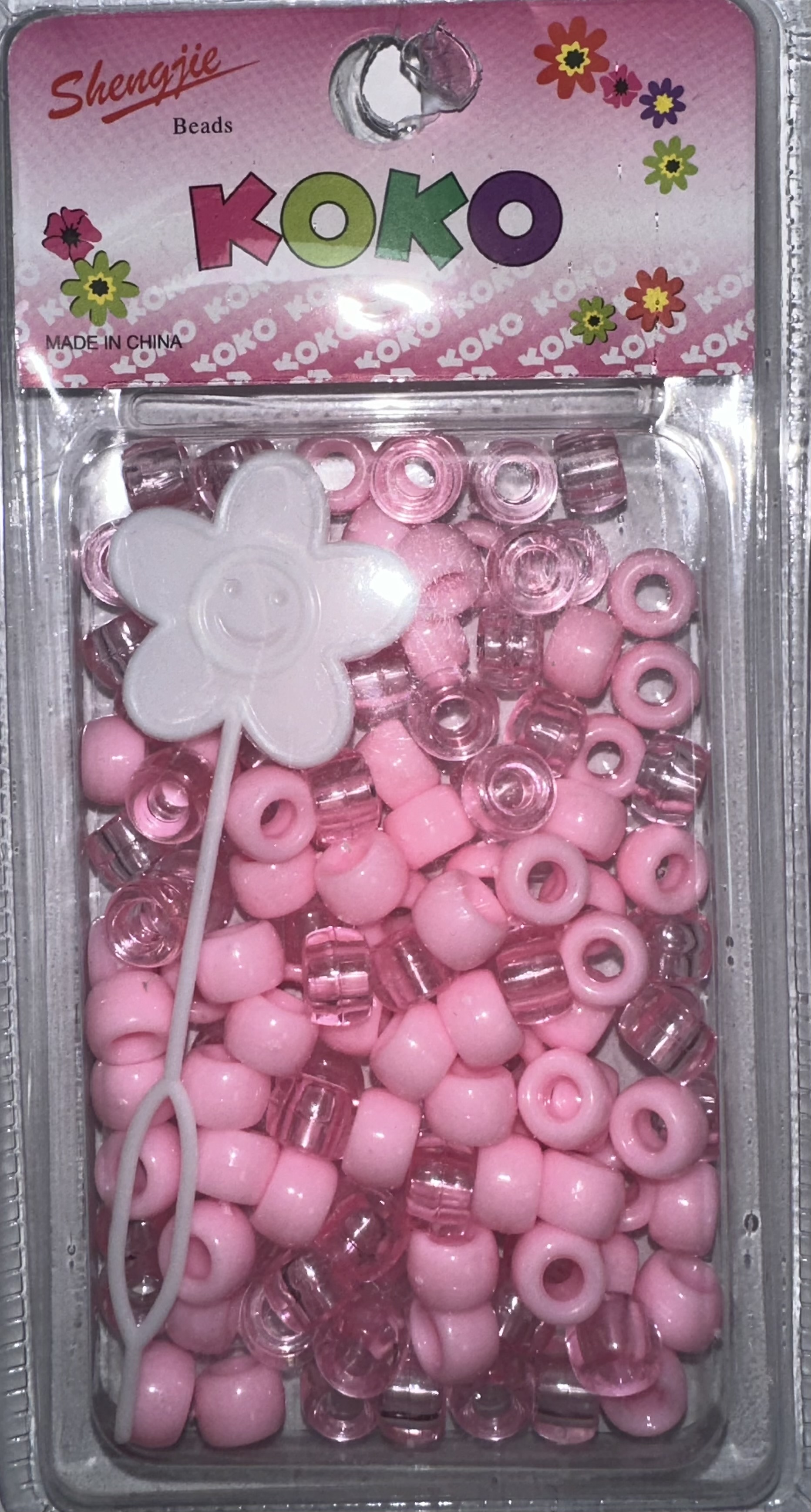 Perles rondes transparent rose petite
