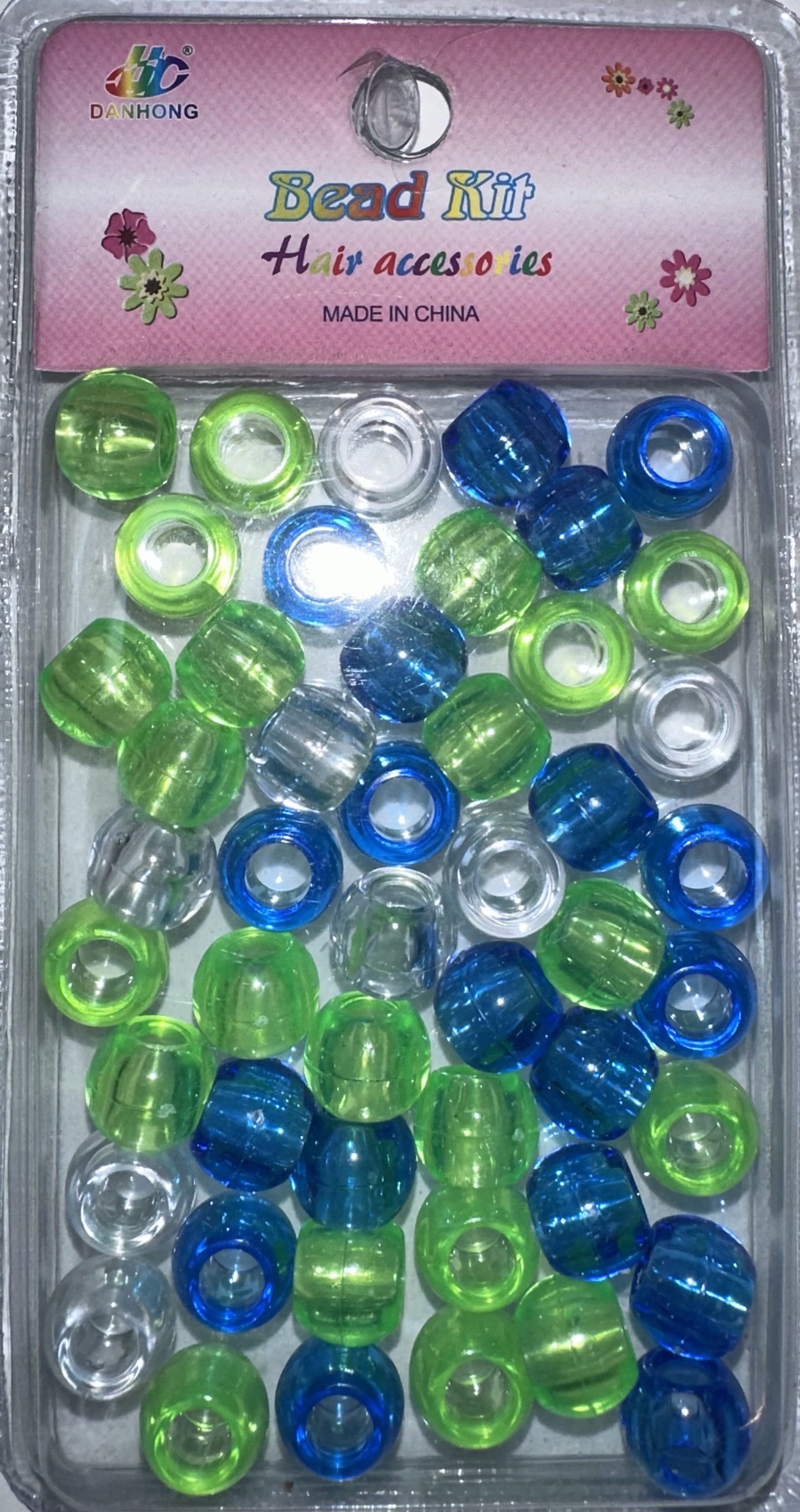 Perles rondes trasparents bleu vert