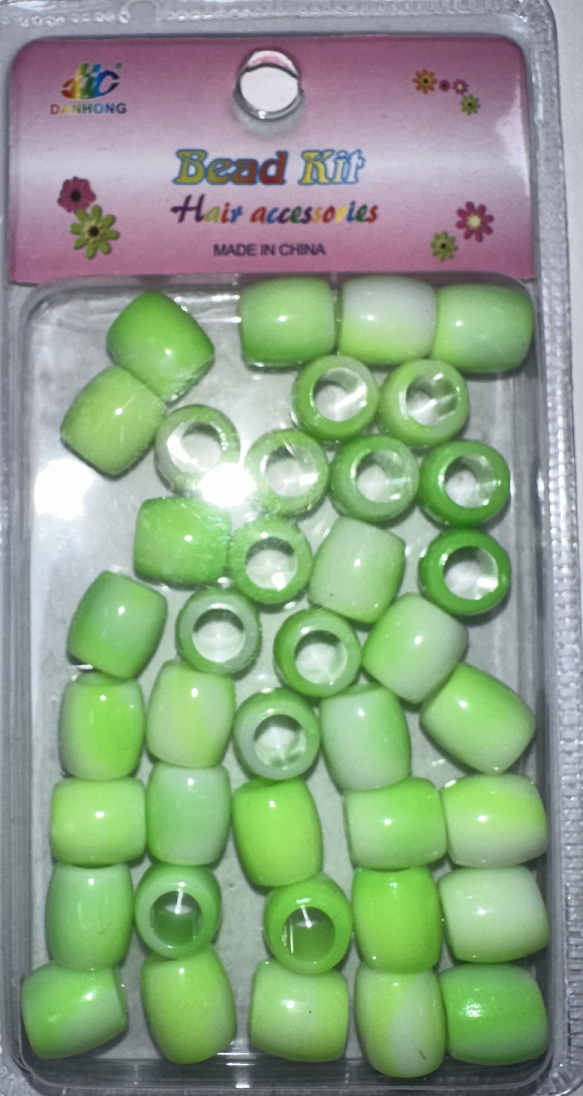 Perles rondes vert grande