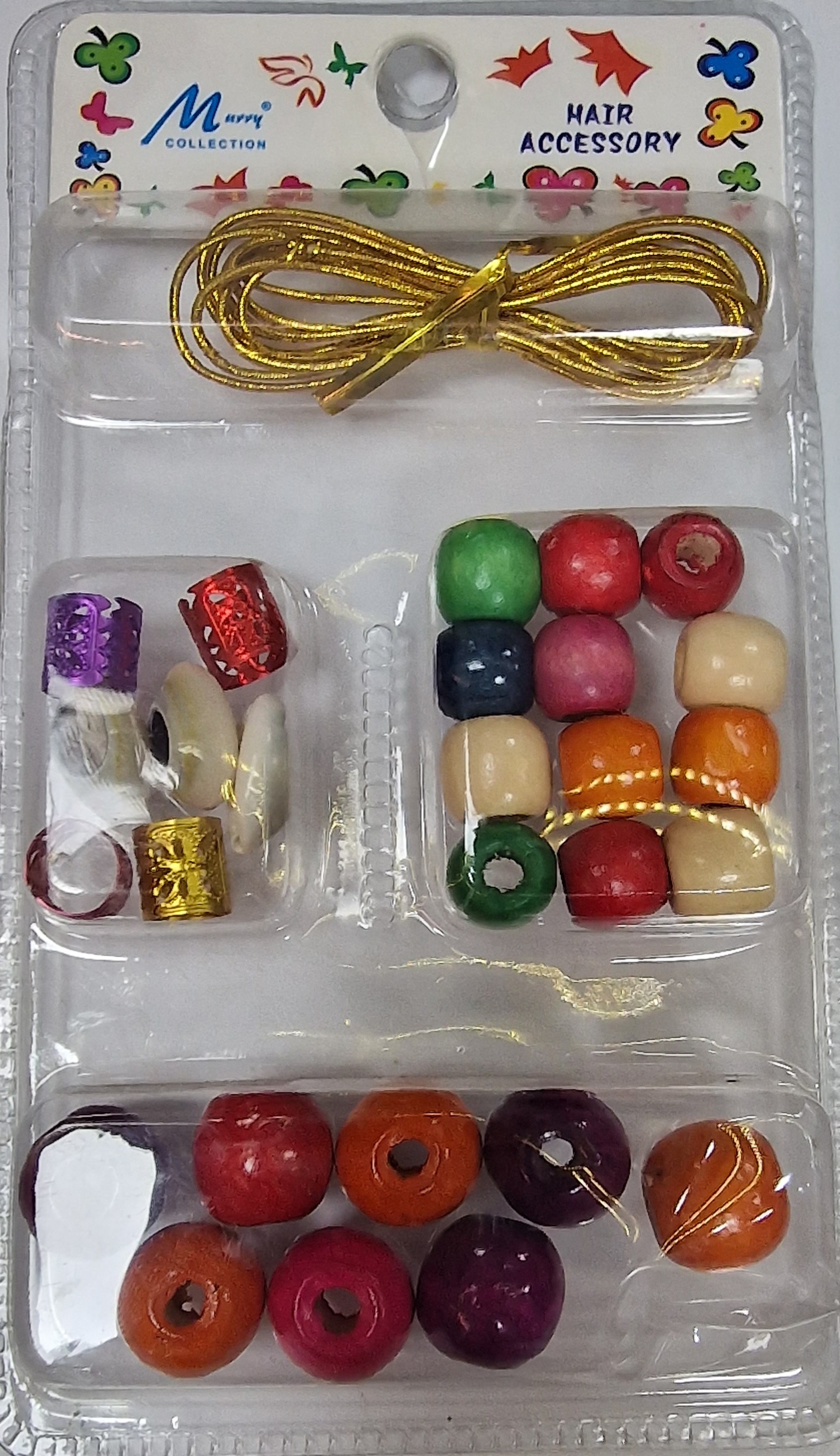 Perles en bois grande petite coquillages bagues