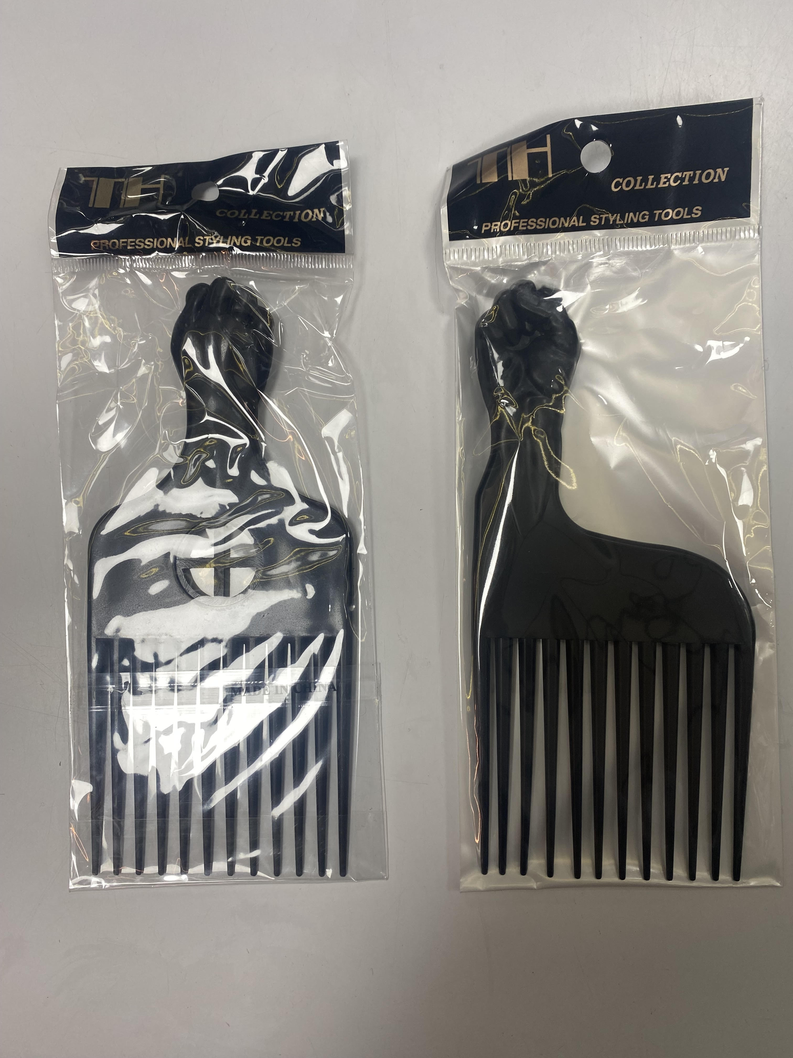 Th Peigne Afro En Plastique Avec Petite Dents # Noir