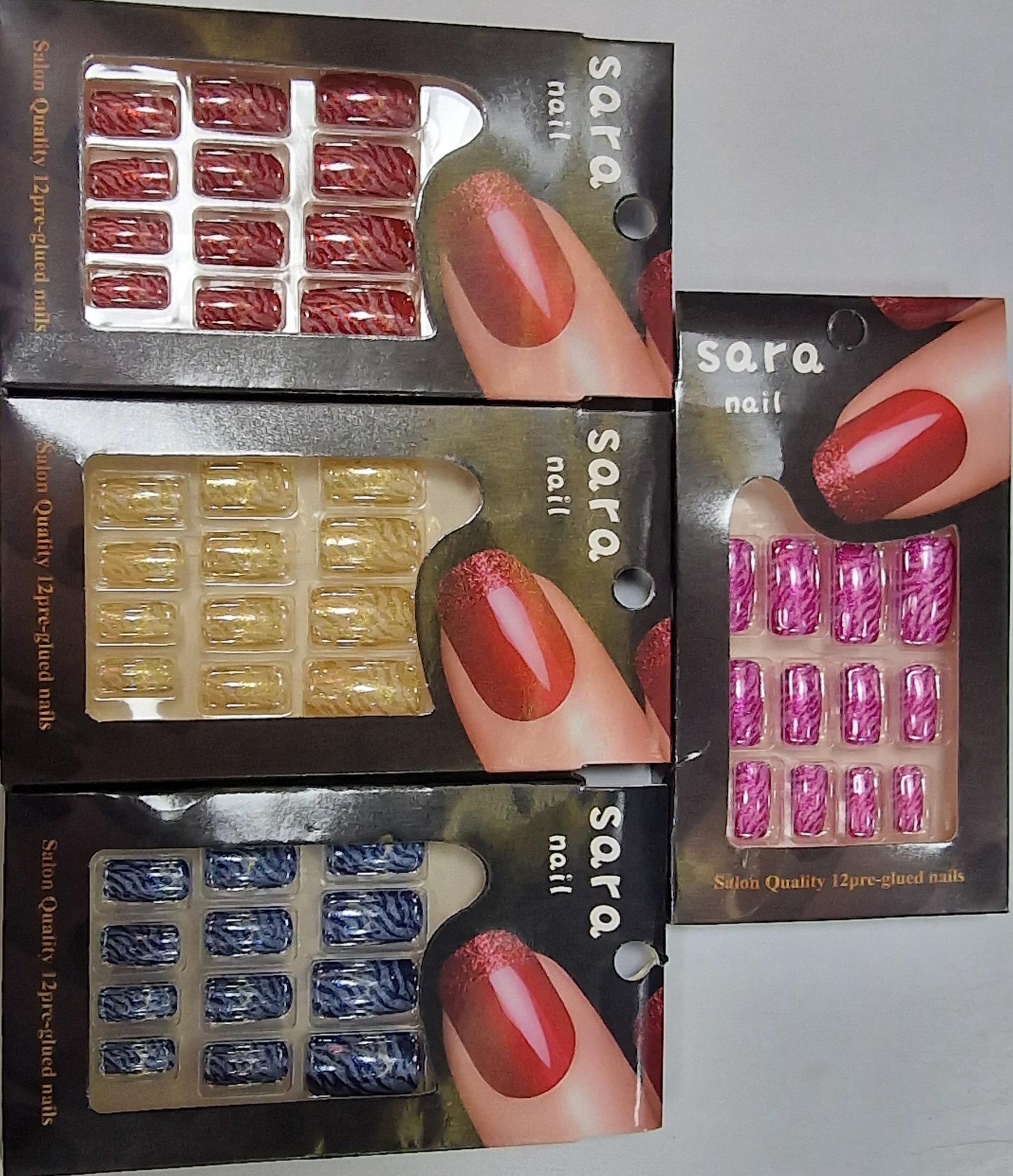 Sara Faux Ongle # Multicolor Avec Paillets