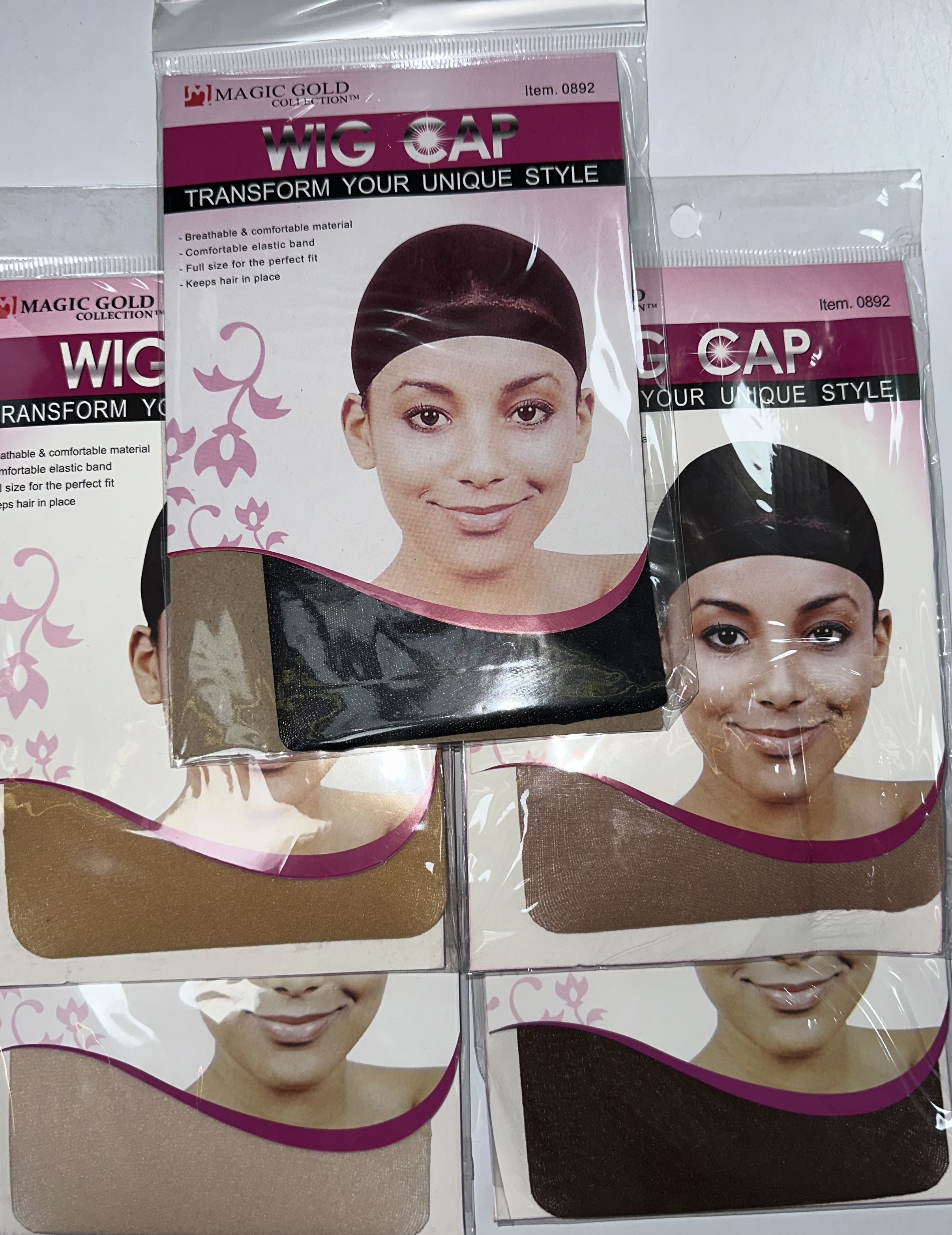 Magic Gold Wig Cap Noir Maron Beige # 0892