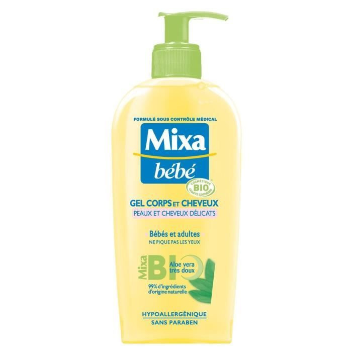 Mixa gel douche bebe corps cheveux bio 250ml