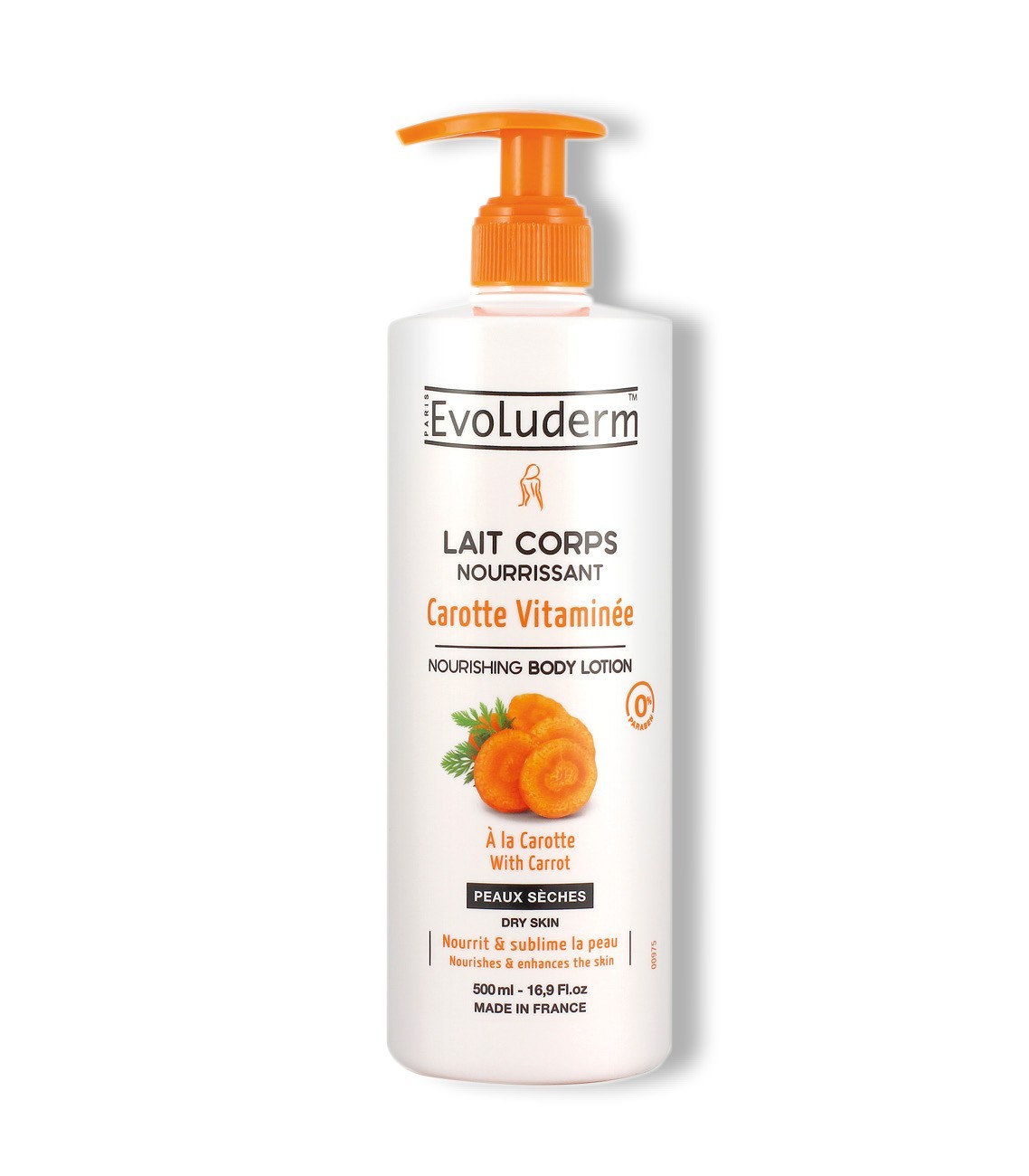Evoluderm Lait Corps Carotte 500ml