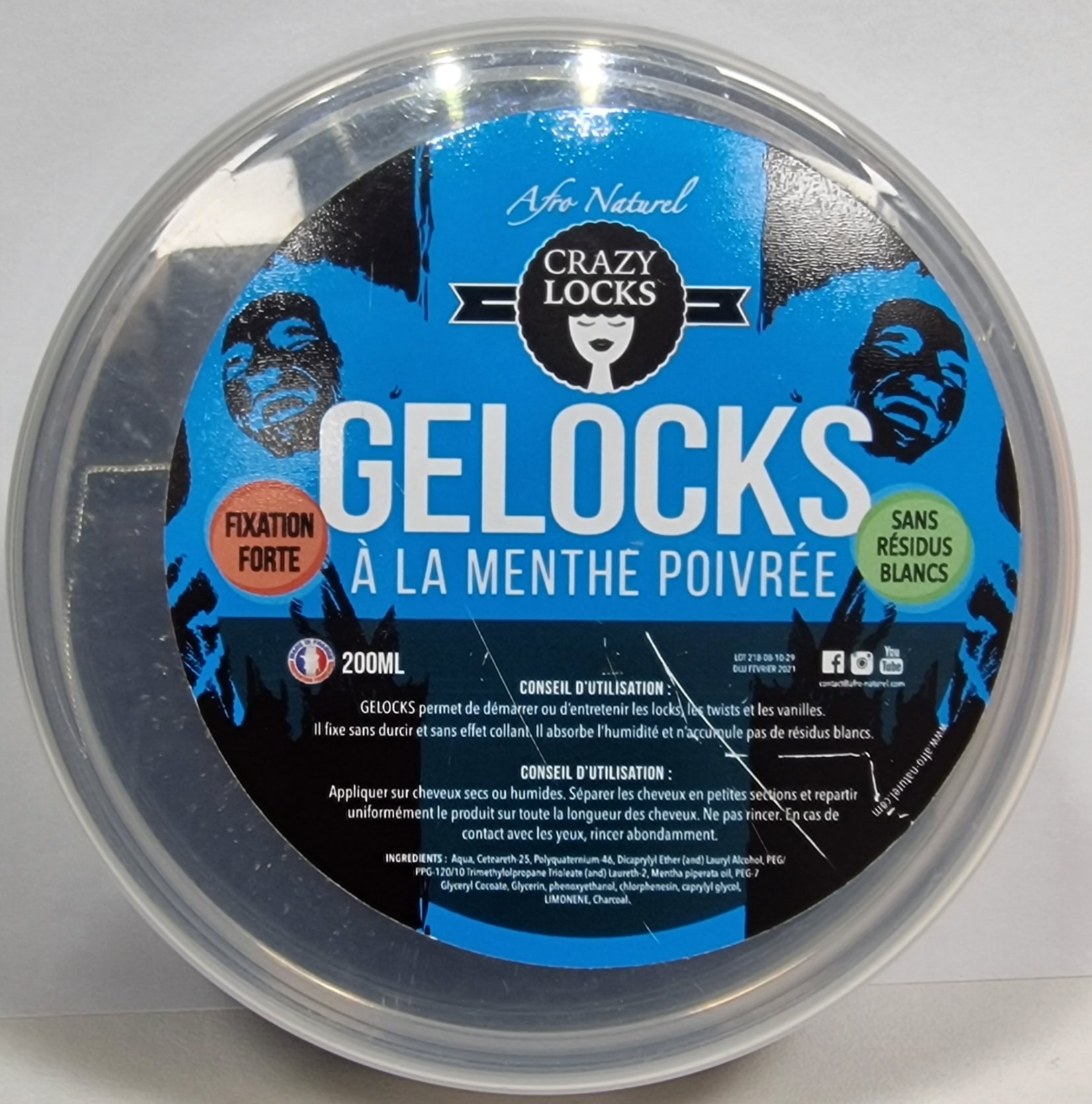 Crazy Locks Gelocks Menthe Noir 200ml