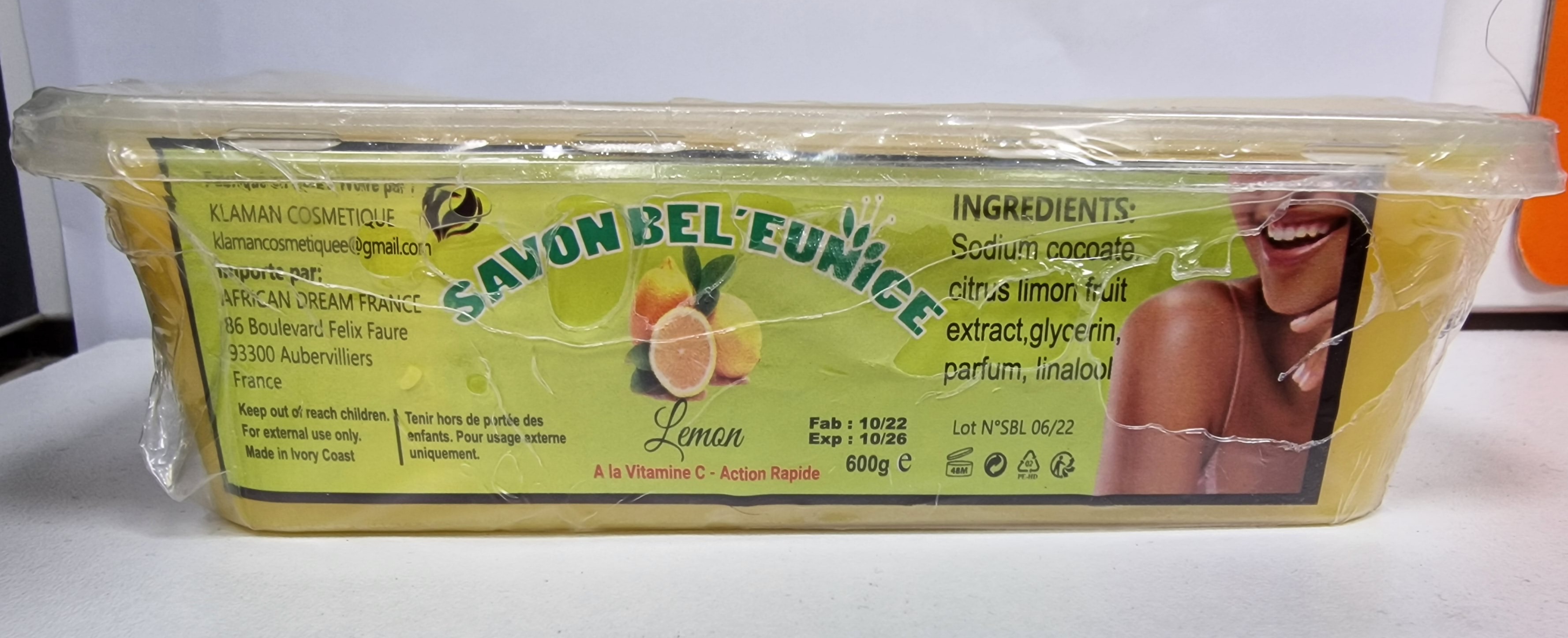 Bel'eunice savon citron 600g