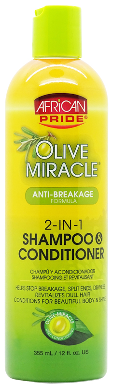 African pride olive miracle 2 in 1 shampoo 355ml