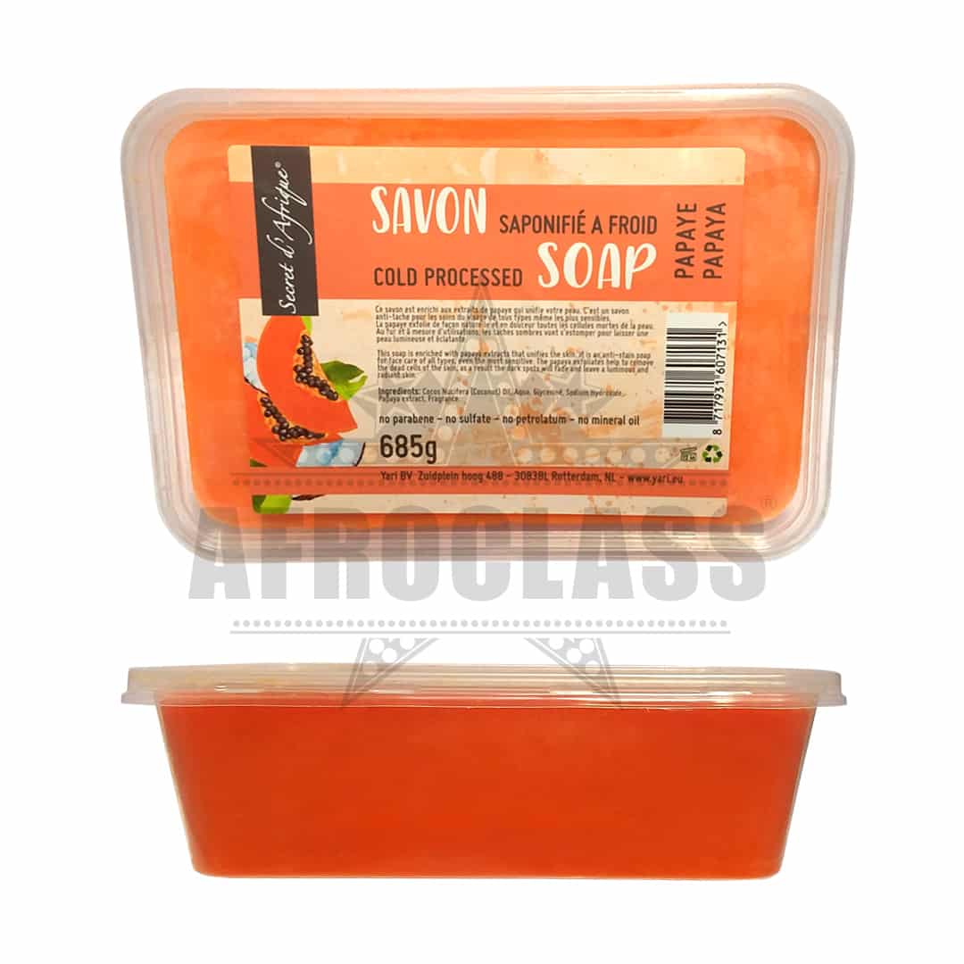 Secrets d'afrique savon saponifie a froid papaye
