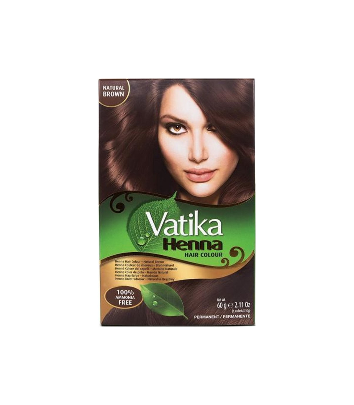 Vatika henna hair color natural brown 60g
