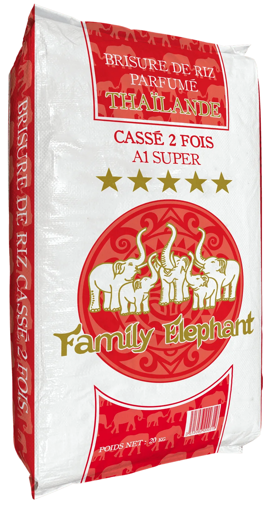 Riz Cassé 2 Fois Family Elephant Thailande 20kg