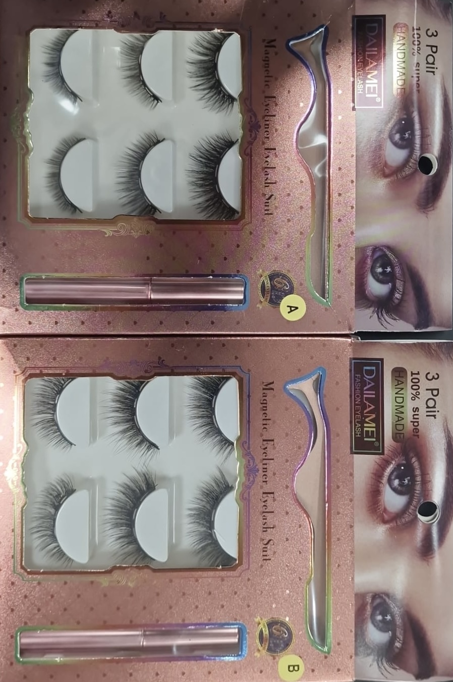 Dailamei 3 Pair Magnetic Faux Cils Avec Colle # A,b # Dlm-206