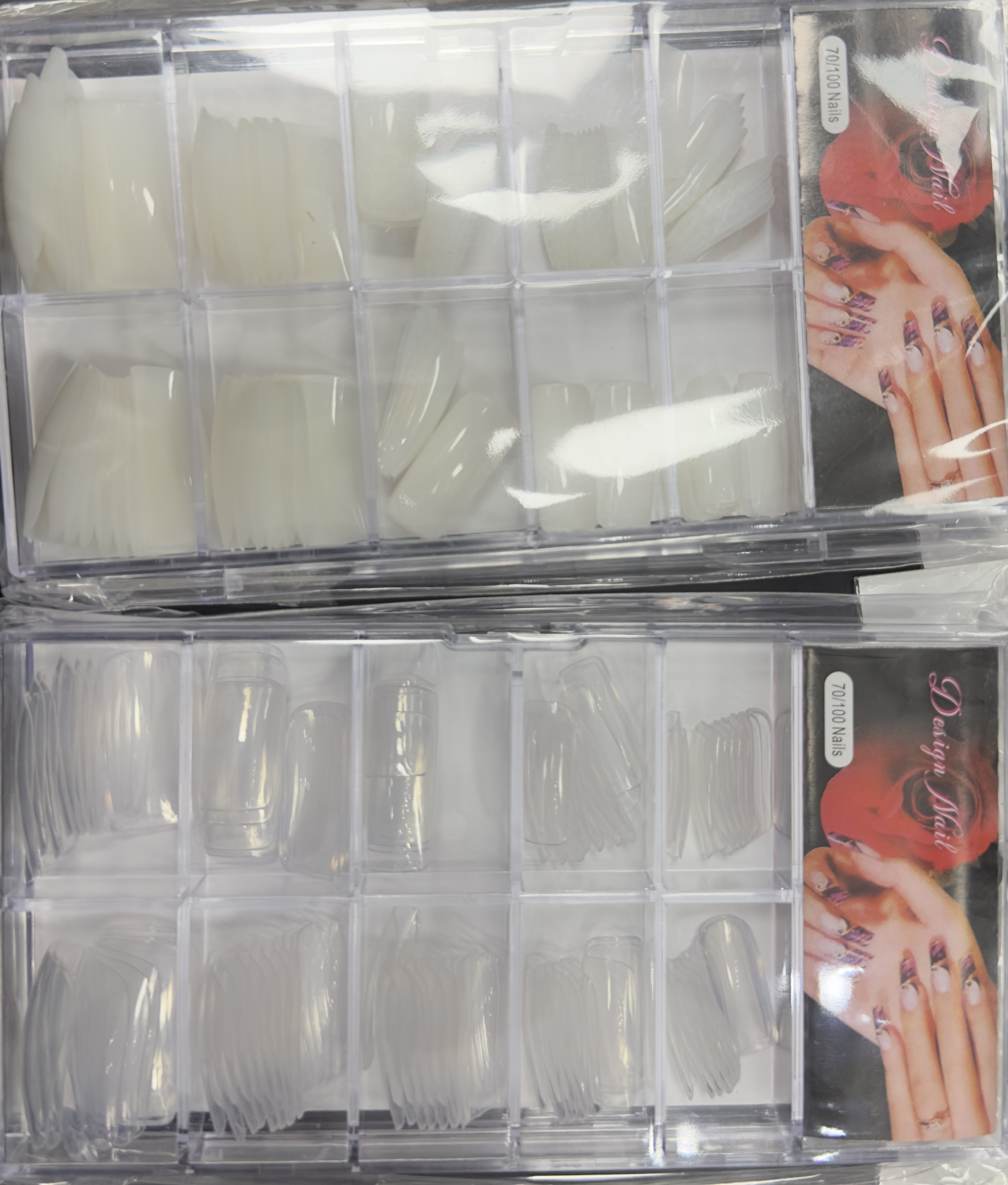 Design Nail Faux Ongle Capsule # Blanche Et Transparent