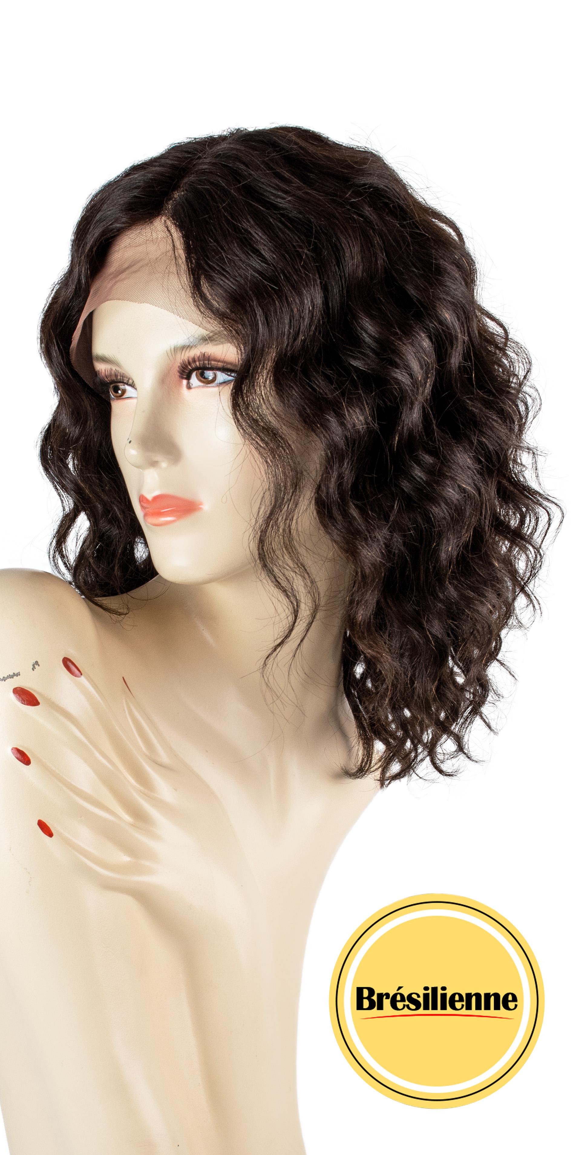 Velvet Front Lace Perruque Bresilienne  Color # Natural