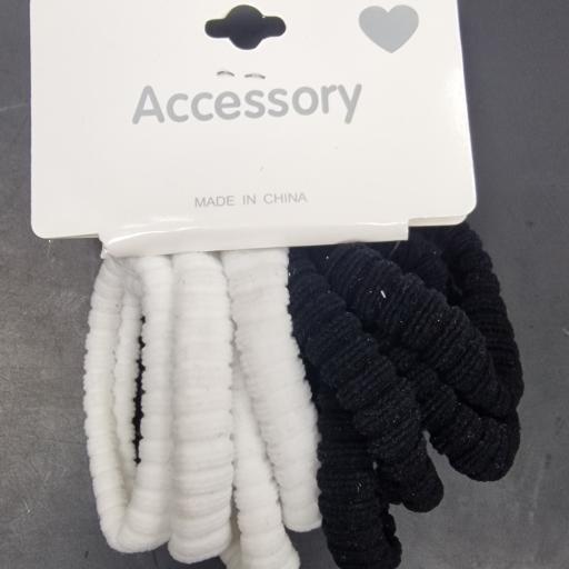 Accessory Chouchous Moyenne 8pcs # Noir Et Blanc