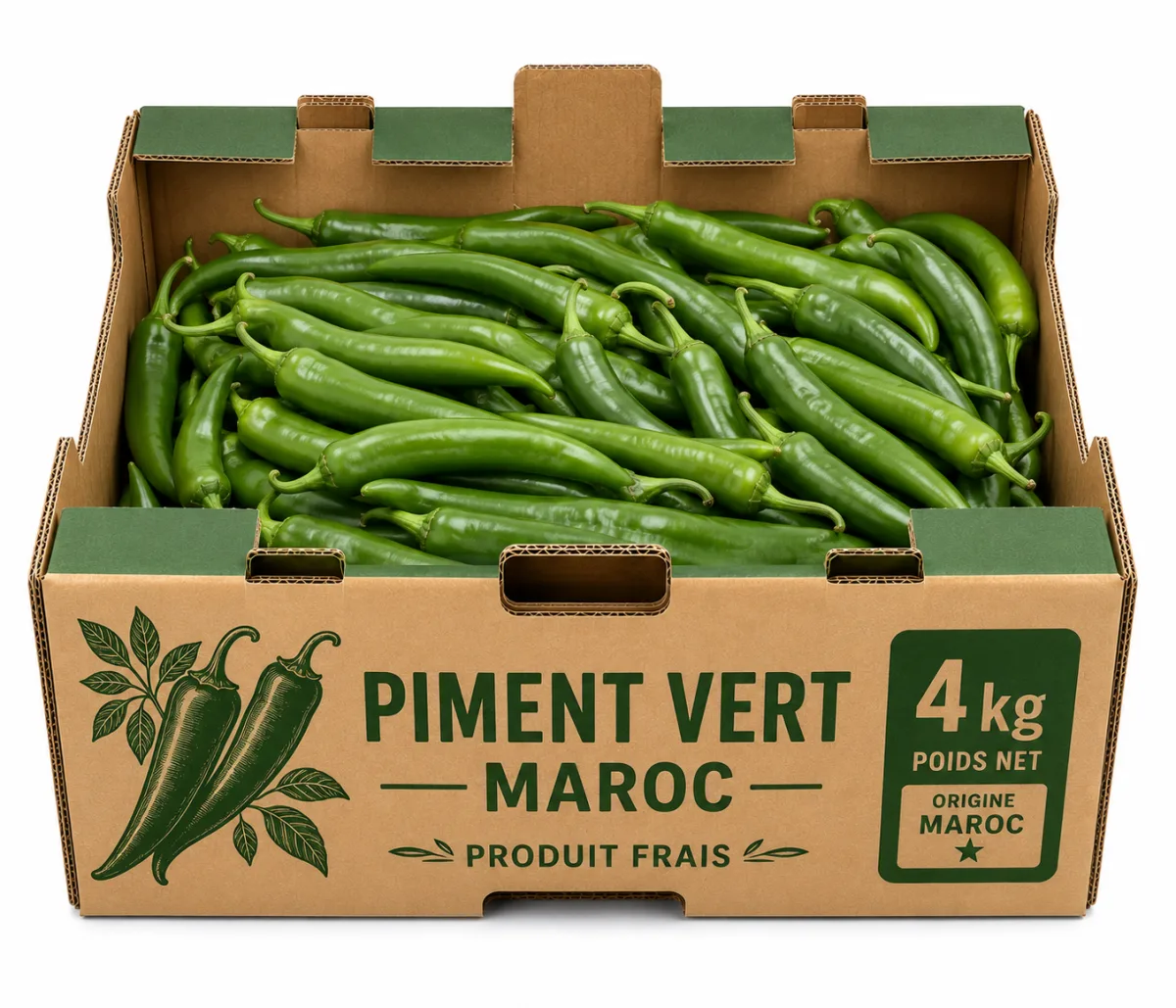 Piment Vert Maroc Carton 4kg