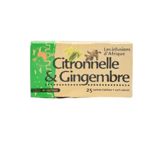 Infusion citronnelle gingembre racines  25sacs
