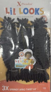 Lil Locks Springy Afro Twist 10x3 X-pression Color # 1b