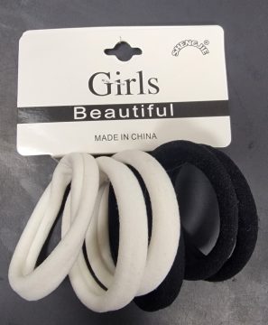 Shengjie Girls Beautiful Chouchous Moyenne 6pcs # Noir Et Blanc