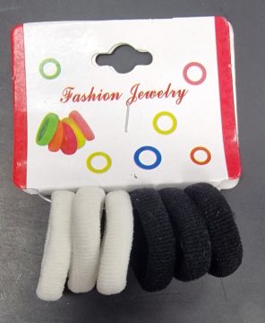 Fashion Jewelry Chouchous Petit 6pcs # Noir