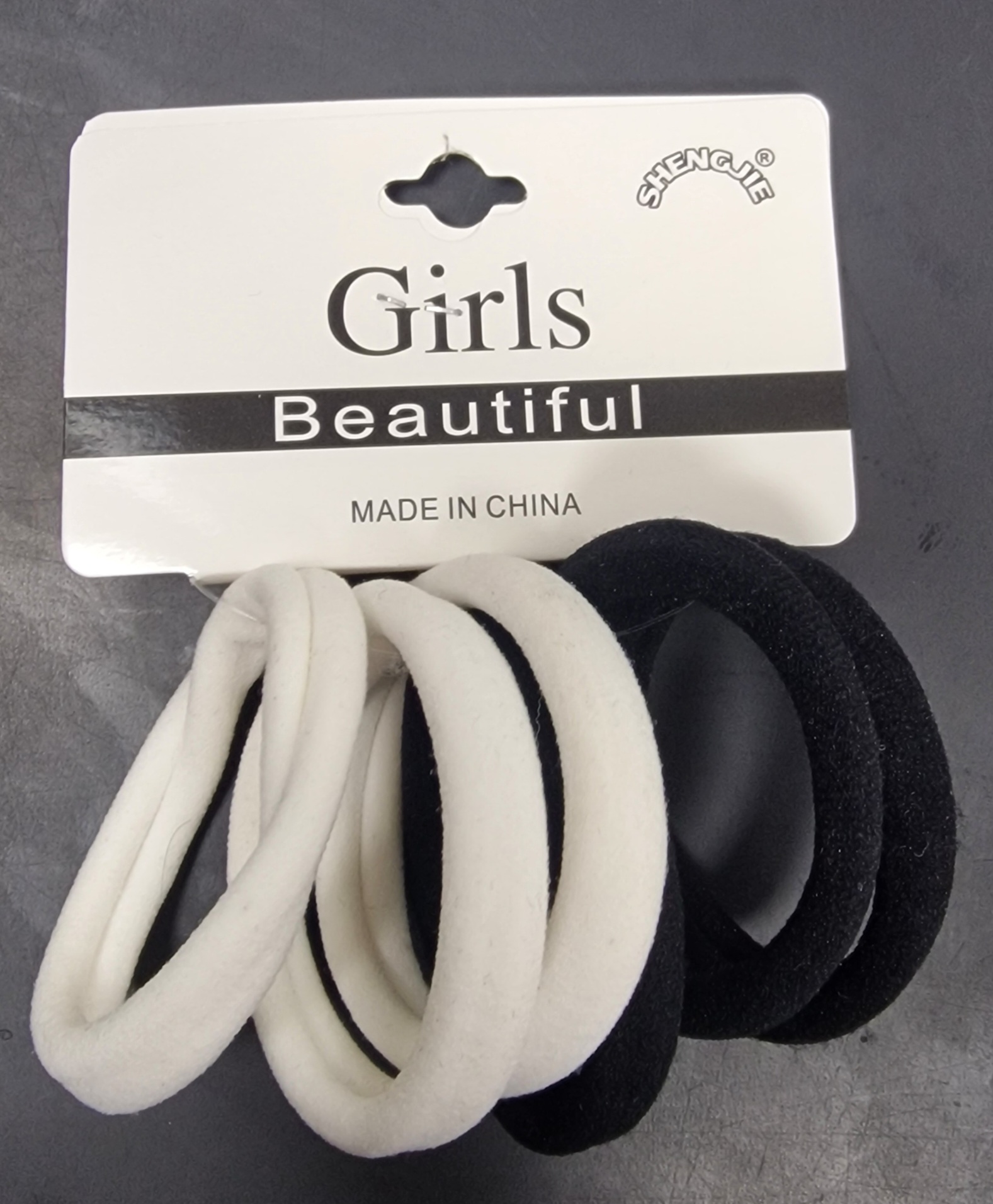 Shengjie Girls Beautiful Chouchous Moyenne 6pcs # Noir Et Blanc
