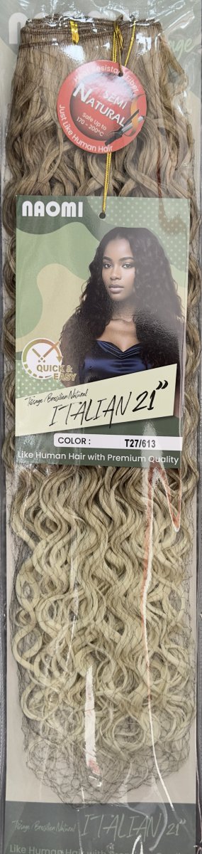 Naomi Tissage Bresilen Natural Italian 21" Color # T27/613