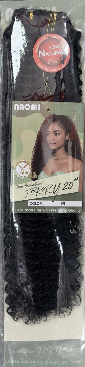 Naomi Tissage Bresilen Natural Jerry 20" Color # 1b