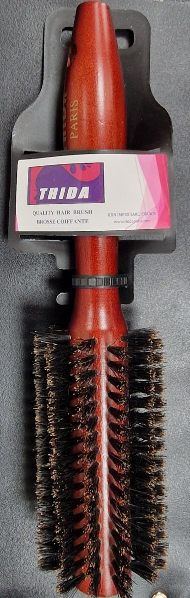 Thida Brosse Ronde Coiffante A Poils Mi-dur # Marron Foncee